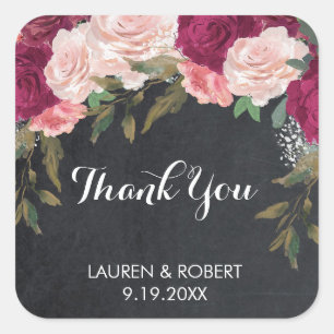 Bedankt voor uw voorkeur stickers Bourgondië roze 