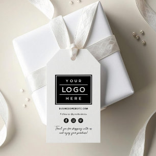 Bedankt voor uw winkelaankoop Bedrijfslogo Cadeaulabel