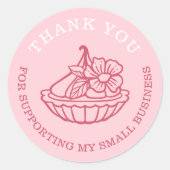 Bedankt voor uw zakelijke roze bakkerijgebak ronde sticker (Voorkant)