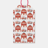 Bedankt voor verjaardagsfeest brandweerwagen cadeaulabel (Achterkant)