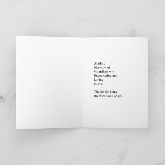 Bedankt voor Vriendschap Vriend en Engelen Vliegen Kaart (Binnen)