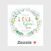 Bedankt Waterverf Floral Wreath Sticker (Vel)