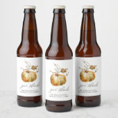 Bedankt Waterverf pompoen Thanksgiving geven Bier Etiket (Flessen)