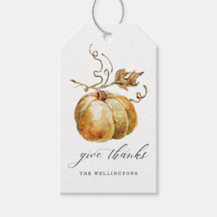 Bedankt Waterverf pompoen Thanksgiving geven Cadeaulabel