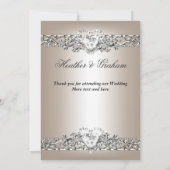 Bedankt Wedding Silver Cream Diamond Heart (Achterkant)