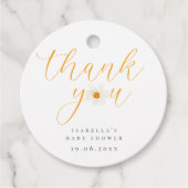 Bedankt White Daisy | Script-Baby shower Bedankjes Labels (Voorkant)