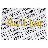 Bedankt White Gold Script Business Logo Pattern Groot Cadeauzakje (Voorkant)