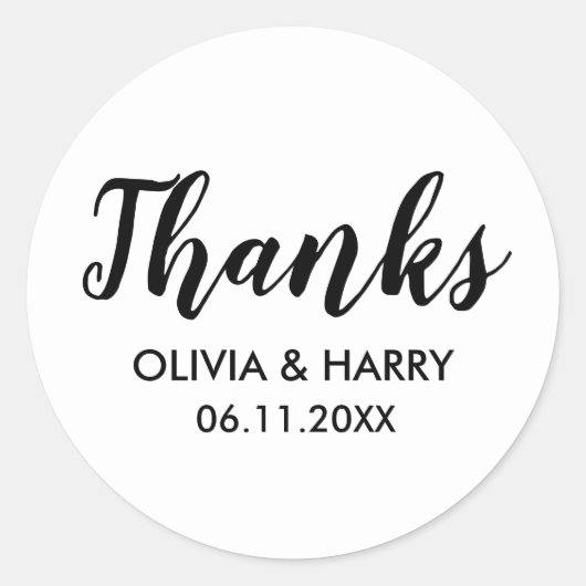 Bedankt White Ronde Sticker (Voorkant)