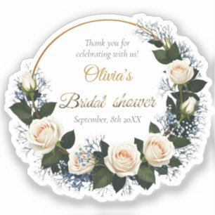 Bedankt White Roses & Blue Baby's Breath Sticker