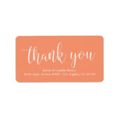 Bedankt White Script - Aangepaste achtergrondkleur Etiket (Voorkant)
