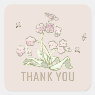 BEDANKT wilde bijen minimalistisch Vierkante Sticker