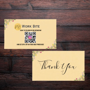 Bedankt Wildflower Instagram Qr Code Kortingskaartje