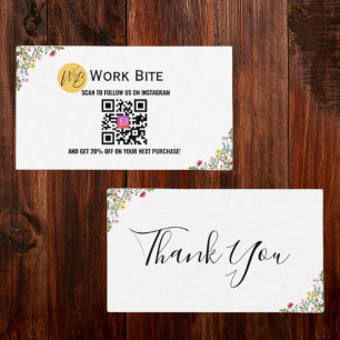 Bedankt Wildflower Instagram Qr Code Kortingskaartje