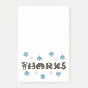 BEDANKT Winter Snow Penguin Hartelijk dank voor de Post-it® Notes