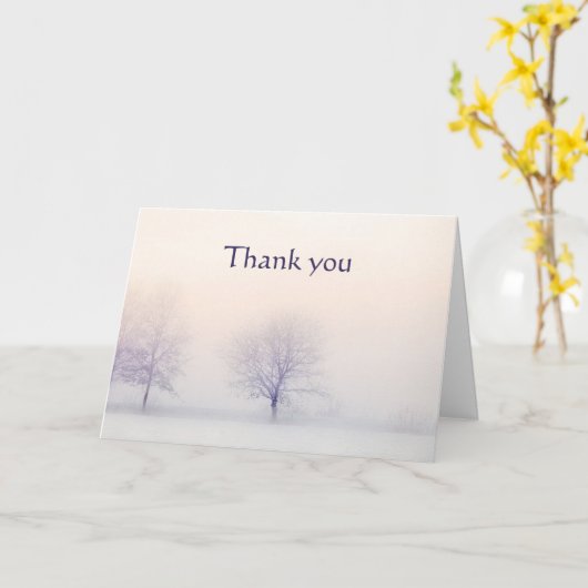 Bedankt Winterscène van een bosbbel-script Kaart (Gele Bloem)