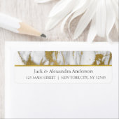 Bedankt Wit en Goud Elegant Marmer Etiket (Insitu)