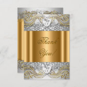 Bedankt Wit Goud Verjaardagsfeest Diamant (Voorkant / Achterkant)