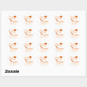 Bedankt Witte en Oranje Klasse van 2025 Afstuderen Ronde Sticker (Vel)