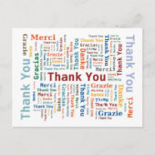 Bedankt Word Cloud in 5 talen Briefkaart (Voorkant)
