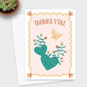 "Bedankt Y'all" Cactus Dank u kaart