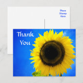 Bedankt Yellow Sunflower Groet Briefkaart (Voorkant / Achterkant)