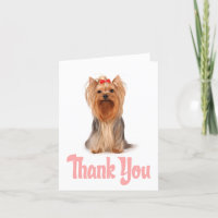 Bedankt Yorkshire Terrier Puppy Kaart - Blank