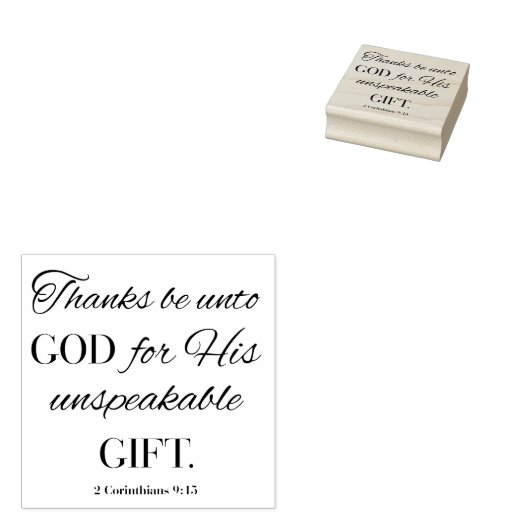 Bedankt zij God, 2 Kor 9:15 Rubberstempel (Gestempeld)