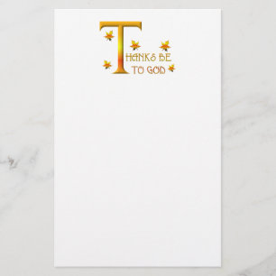 Bedankt zijn voor God (met in de herfst gekleurde  Briefpapier