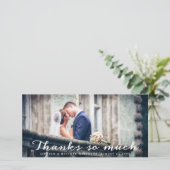 Bedankt zo veel bruiloft dank je fotokaart (Staand voorkant)