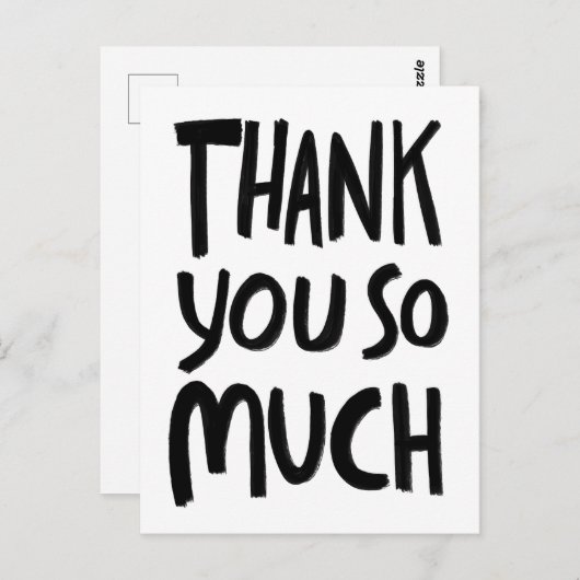 BEDANKT ZOVEEL ruwe penseelstreken B & W CUSTOM Briefkaart (Voorkant / Achterkant)