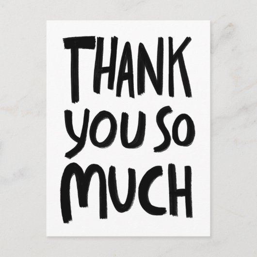 BEDANKT ZOVEEL ruwe penseelstreken B & W CUSTOM Briefkaart (Voorkant)