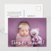 Bedankt zoveel | wit | Baby Foto bedankt Briefkaart (Voorkant / Achterkant)