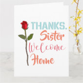 Bedankt zuster Welkom thuis Kaart (Gele Bloem)