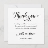 Bedankte Monogram Geschenkte Trouwfoto Collage Kaart (Achterkant)