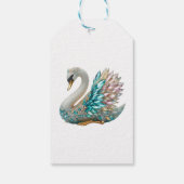 Bedazzled Diamond Swan Gold Crystal Bling Cadeaulabel (Achterkant)