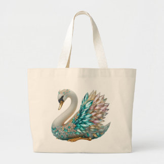 Bedazzled Diamond Zwaan Goud Kristal Bling Grote Tote Bag
