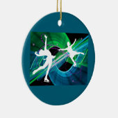 Bedazzled Figuur Skaters Keramisch Ornament (Rechts)