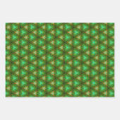 Bedazzled Groen en Goud Decoratieve Kerstmis Inpakpapier Vel (Voorkant)