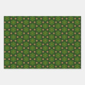 Bedazzled Groen en Goud Decoratieve Kerstmis Inpakpapier Vel (Voorkant 3)