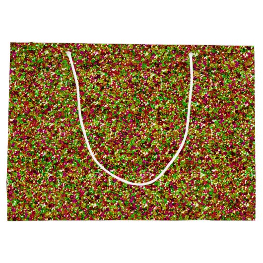 Bedazzled Sparkles-roze-Green-GIFT BAG L Large Cadeautasje (Achterkant)