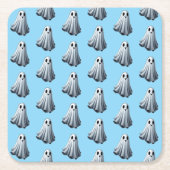 bedbladghost vierkante kartonnen onderzetter (Voorkant)