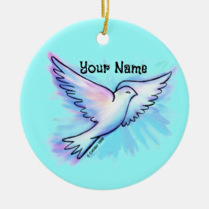 Bede Werk Duif Christelijk Sierstuk Keramisch Ornament