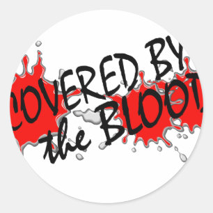 Bedekt door het bloed ronde sticker