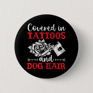 Bedekt met tatoeage P van Tattoos en honden Ronde Button 5,7 Cm
