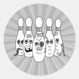 bedekte bowlingpengrays ronde sticker