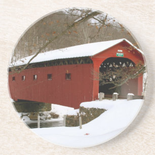 Bedekte brug in Arlington, VT Zandsteen Onderzetter