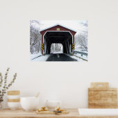 Bedekte brug in sneeuw poster (Keuken)