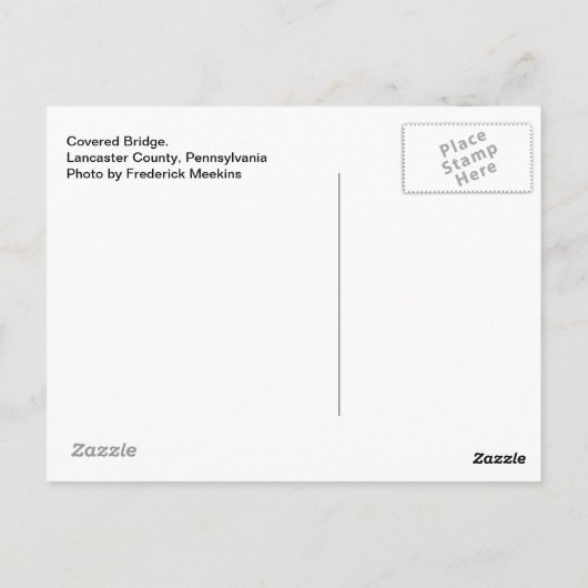 Bedekte brug. Lancaster County, PA Briefkaart (Achterkant)