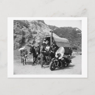 Bedekte Wagon, Motorcycle Cop, 1951  Briefkaart