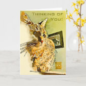 Bedenk dat u een kat maakt in een aangepast Hoesje Kaart (Gele Bloem)